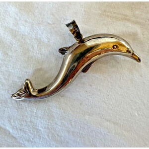 Vintage 925 Sterling Silver Dolphin Pendant Figural